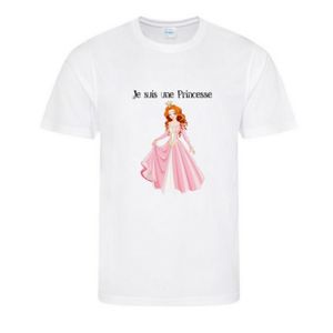 T-SHIRT T- shirt manches courtes Princesse enfant blanc