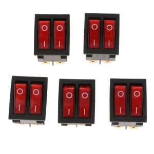 Interrupteur Basculant Double SPST 6 Broches - Marche/arrêt Rouge/vert - Neuf Sous Emballage