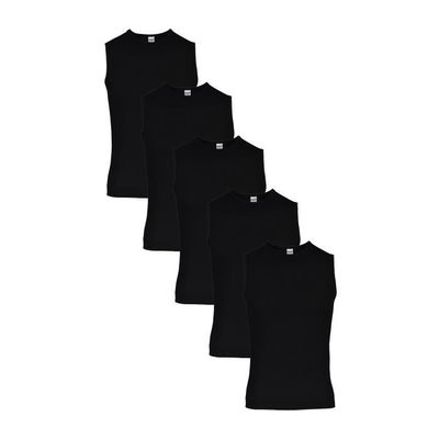 Maillot de Corps Homme - BASIC MAX - Paquet de 5 - Noir - Confortable