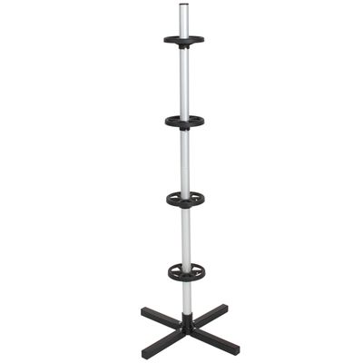 Étagère à Pneus Murale Relaxdays Pour 4 Roues - Support Télescopique Jusqu'à 80kg - Acier Noir