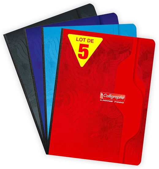 Clairefontaine Lot De 5 Cahiers à Spirale 17x22cm 180 Pages Grands Carreaux - Made In France
