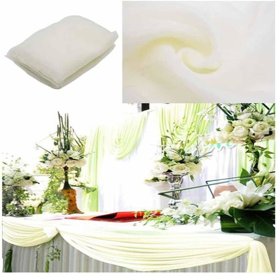 Rouleau Tissu Organza Blanc 50m X 30cm - Décoration Mariage, événements