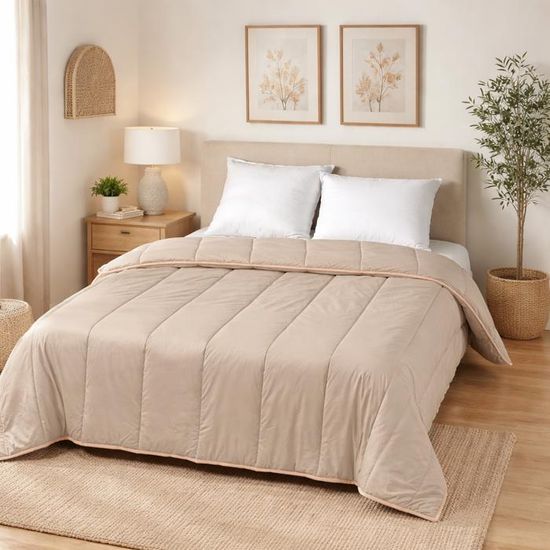MORTREUX Couette tempérée imprimée Design - 1 Personne 140x200 - Mi
