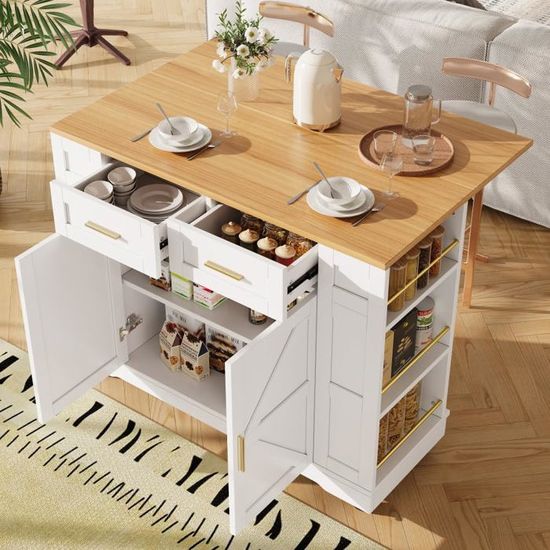 Desserte de cuisine à roulettes, îlot de cuisine mobile, 45 x 98,7 x 90 cm Desserte de cuisine à roulettes, îlot de cuisine mobile, 45 x 98,7 x 90 cm
