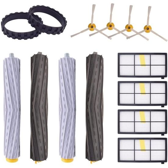Kit 6 Brosses Latérales + 5 Filtres Pour Robot Aspirateur Eziclean Power Animal - Améliore Le Nettoyage Tapis