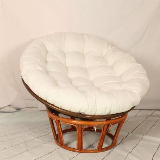 Smooth Papasan Kussen 130 x 13 cm, zitkussen, kussen, hangstoelzitkussen, papasan-stoelkussen, rond, dik, comfortabel, nest zitkussen, hangmatkussen, bruin, 130 x 13 cm