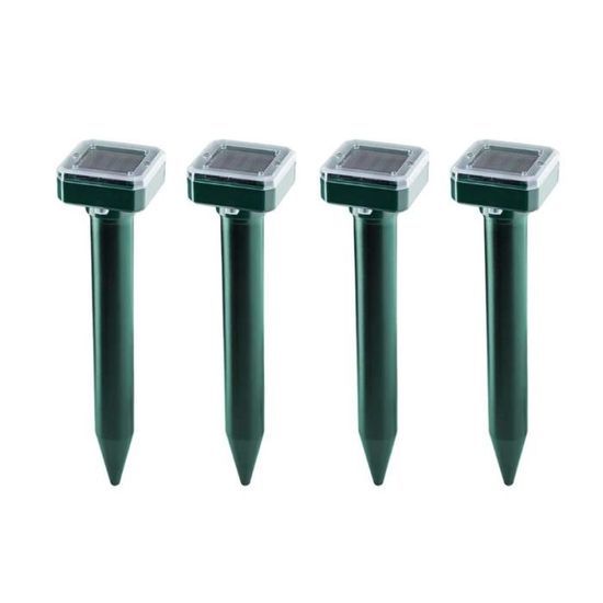 4X Répulsif Taupe Solaire à Ultrasons - Anti Taupe, Gopher, Serpent Et Rongeurs IP65