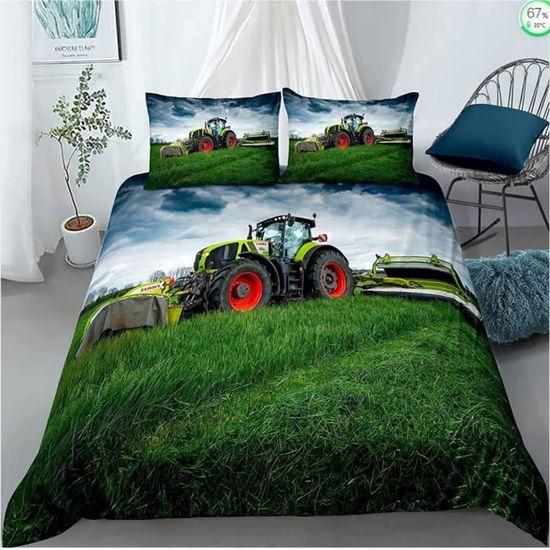 Housse de Couette 140x200 Tracteur Parure de Lit 3D Housses de Couettes