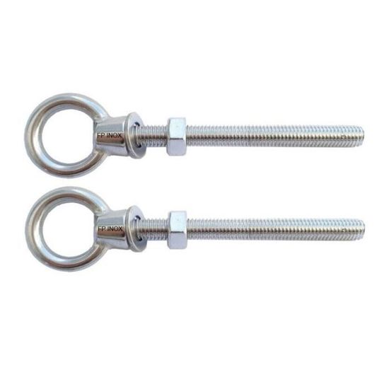 Vis à Bois Inox A4 Avec Anneau - Longueur 120mm - Diamètre 12mm - Lot Neuf Sous Sachet