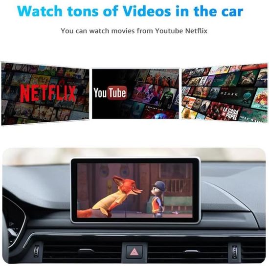 Sunweyer Adaptateur Carplay sans Fil Android Auto Intégré Netflix