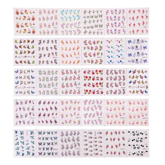 Autocollants Transfert WANDIC | Lot De 10 Feuilles | Motifs Fleurs, Oiseaux | Pour Meubles, Bouteilles