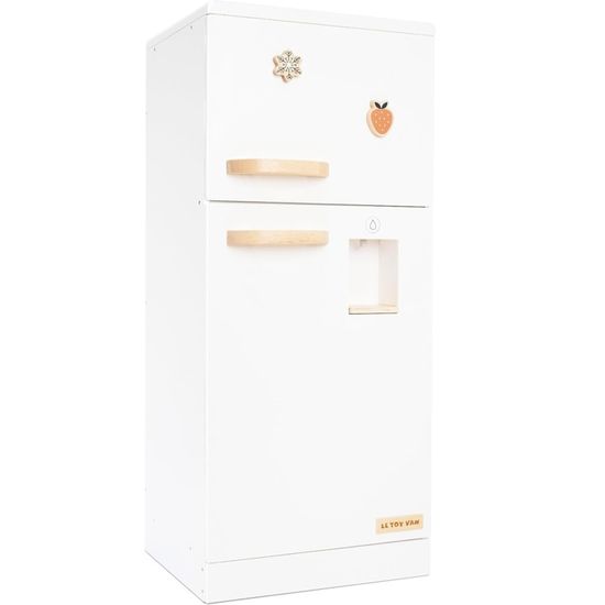 Mini Réfrigérateur En Bois Pour Maison De Poupée 1:12 - Bouleau Blanc, Double Porte, Décoration Réaliste - 11