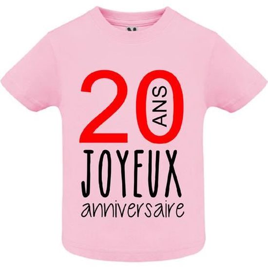 T Shirt Premium Manche Courte Bebe Fille Rose Joyeux Anniversaire Ans Rose Cdiscount Pret A Porter