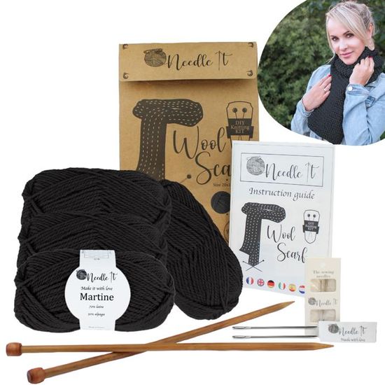 Kit De Tricot Pour Bonnet WEBEEDY - Aiguilles Bambou Métal, Fils Et Instructions Débutants