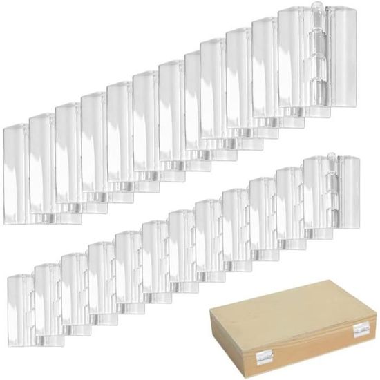 Lot De 4 Charnières-loquets En Acrylique Transparent - Dimensions 41x16 Mm - Pour Boîtes à Bijoux, Mini-boîtes, DIY - 8