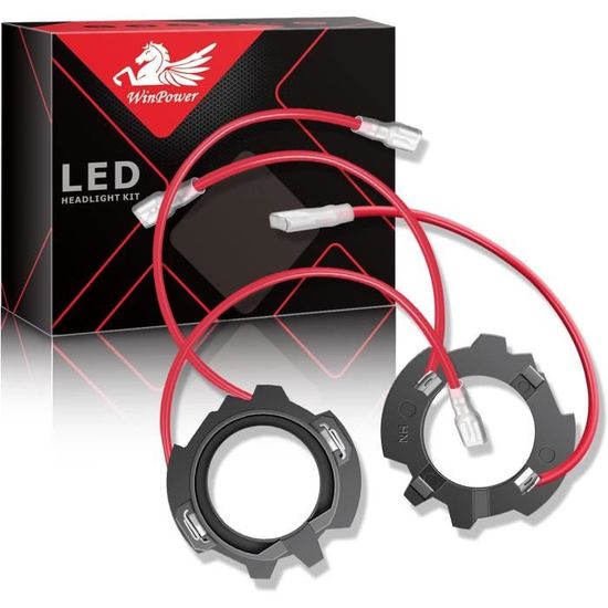Kit Adaptateur Prise H4 Pour Phares LED - 2 Pièces - Conversion Pour Phares Halogènes - Facile à Installer, Sans Modification