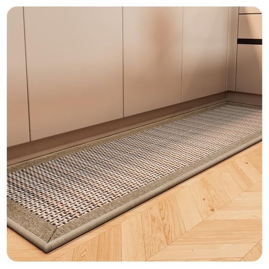 Lot 2 Tapis Cuisine Anti-Fatigue Devant Évier 44x75 + 44x120 Cm Marron - Absorbant, Antidérapant, Confort