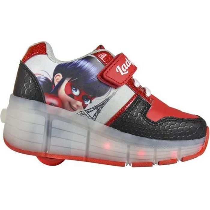 MIRACULOUS LADYBUG Baskets Hautes à LED et Roulettes - Enfant Fille - Rouge