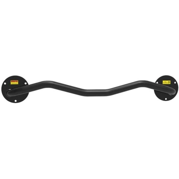 Barre De Traction Murale/porte Réglable 96-130cm, Acier Inox, Noire, Charge Lourde