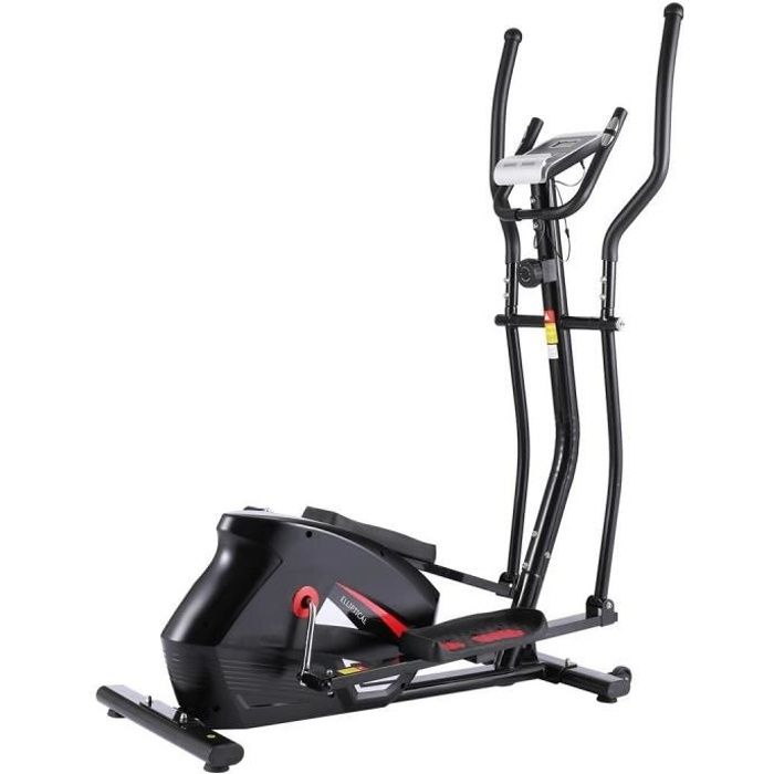 Vélo elliptique magnétique à résistance de 10 niveaux avec moniteur LCD 4kg noir