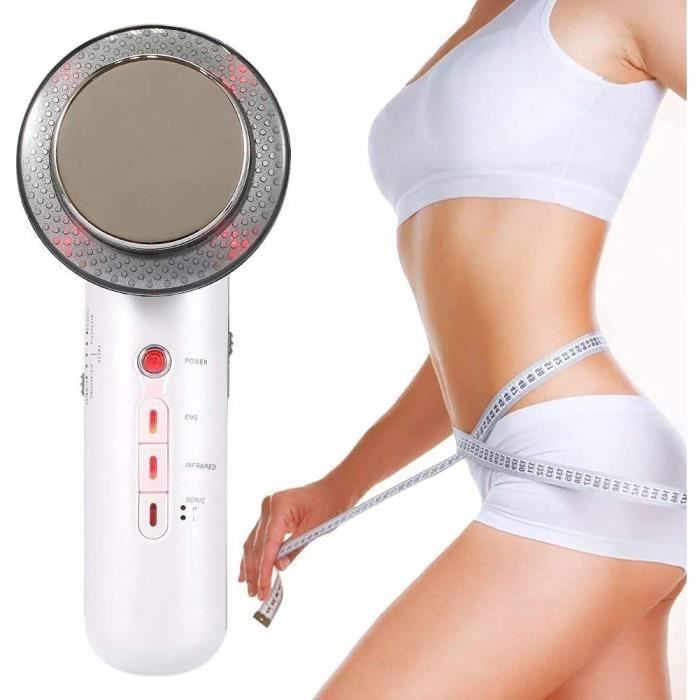 3 En 1 Appareil de Massage, Masseur Anti-Cellulite Ultrasons EMS Appareil de Massage- Blanc