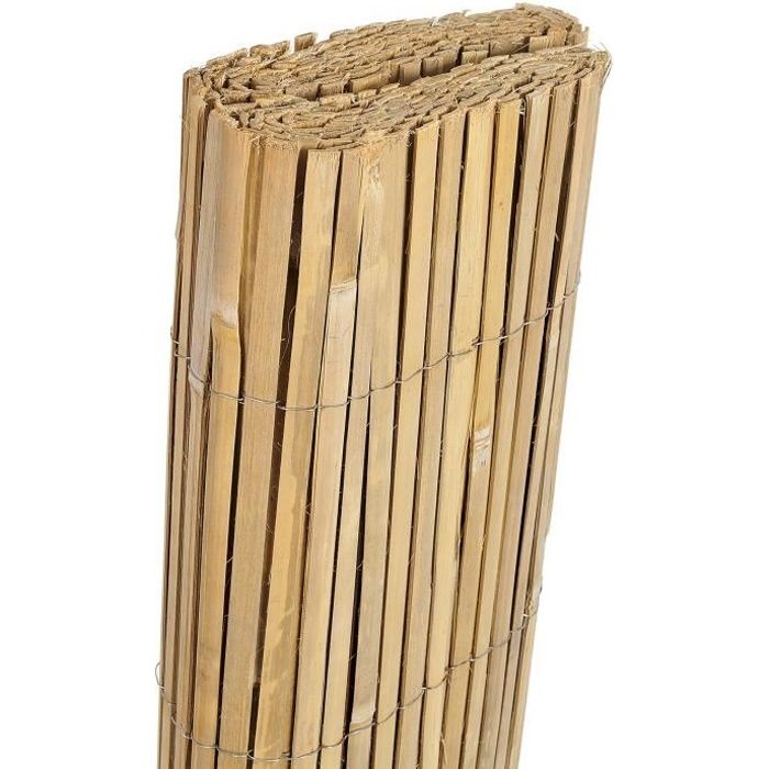 Canisse en bambou refendu 5x1m Beige