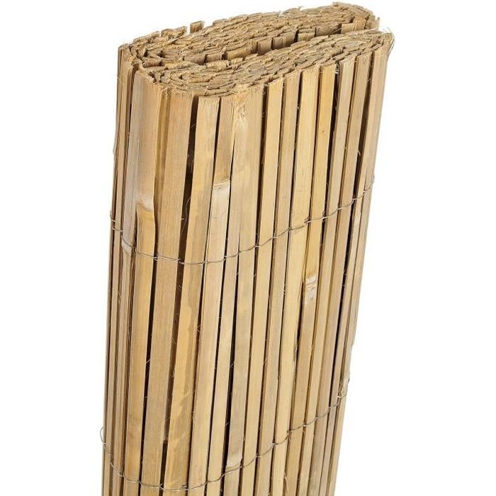 Canisse en bambou refendu 5x1m Beige