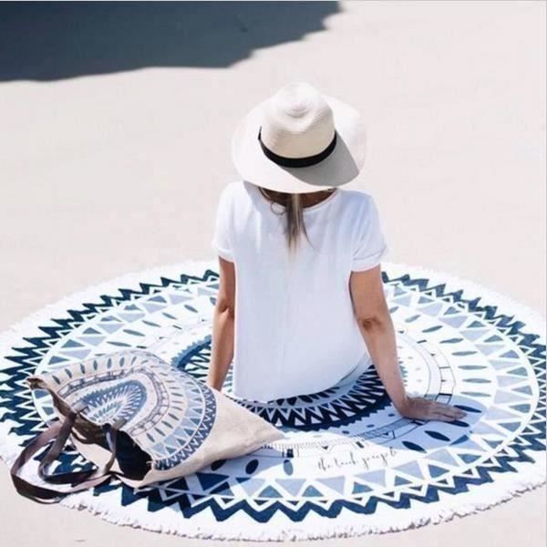 Tapis de yoga rondes de plage de yoga