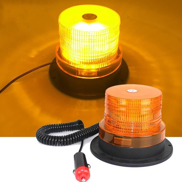 Gyrophare Orange LED, phare d’avertissement clignotant magnétique pour véhicule