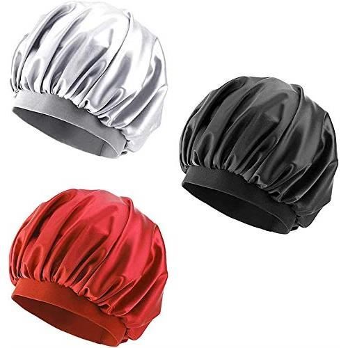 Bonnet de Nuit en Satin Bonnet de Nuit Bonnet de Cheveux Longs Bonnet de Nuit Bonnet de Bonnet pour Femmes Filles (30cm)