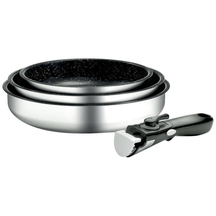 BACKEN 191599 - Set de Poeles - INOX - 4 Pièces - Tous Feux Dont Induction