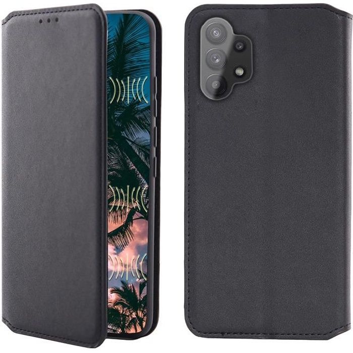 Coque pour Samsung Galaxy A32 5G,Portefeuille Cuir pour (Galaxy A32 5G (6,5 Pouces), Noir)