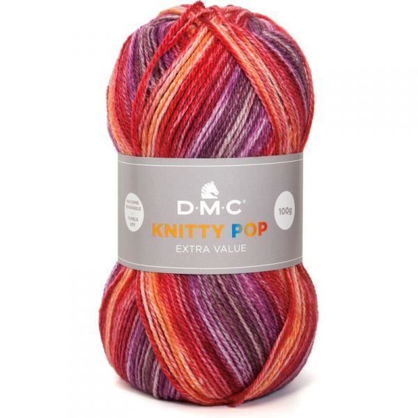 Laine KNITTY POP, DMC 478 Orange multi