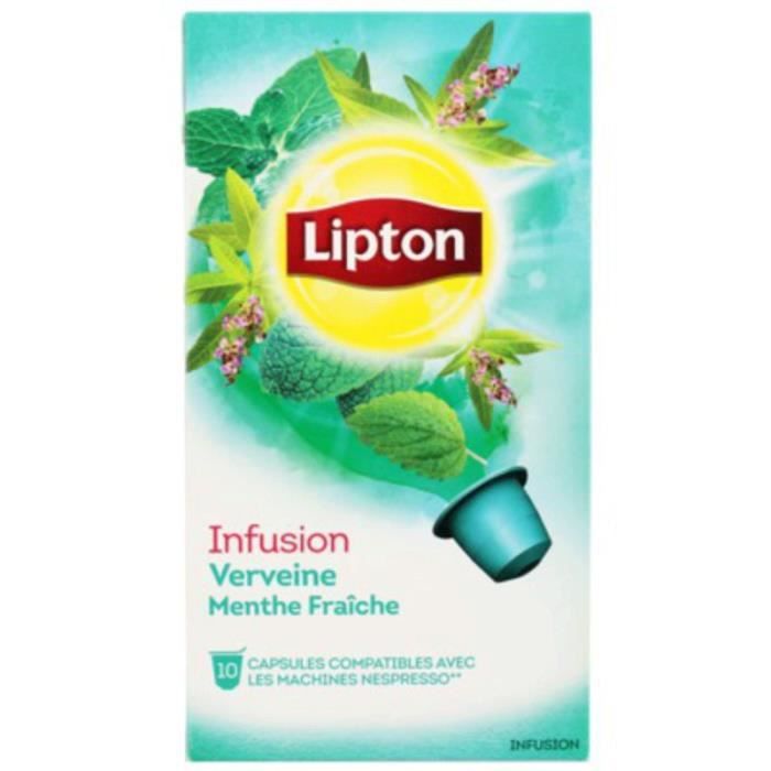 LIPTON Capsules Infusion Verveine menthe - 10x 25 g