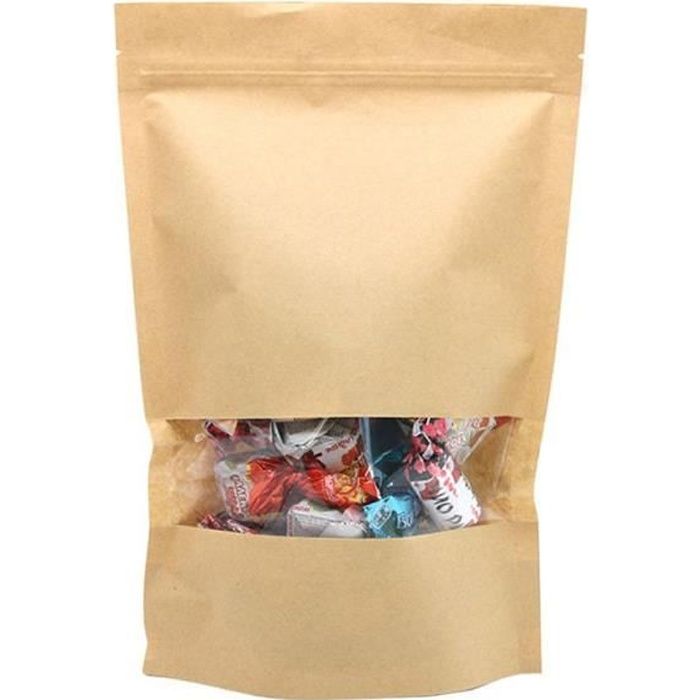 Sachet Papier Kraft Alimentaire Imperméable Enveloppe Emballage Résistant Paquet Biodégradable