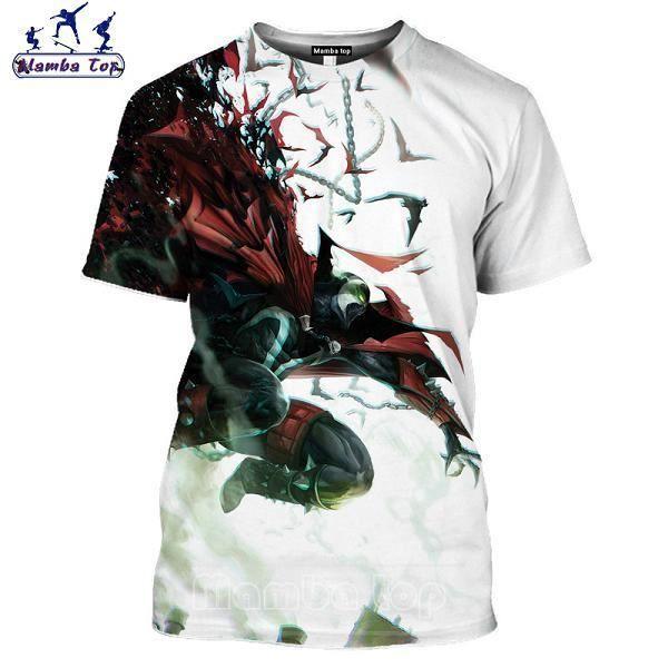 T-shirt Homme,Mamba haut 2020 plus récent hommes 3D noir t-shirt Anime Spawn t-shirt Fitness femmes T-shirts super-héros O cou homm