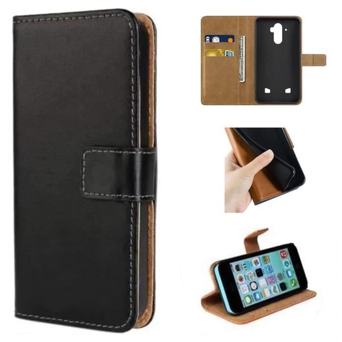 Etui Housse DOOGEE S40 Pro / S40 - Noir en PU Cuir avec protection antichoc Support fonction Pochette téléphone DOOGEE S40 Lite