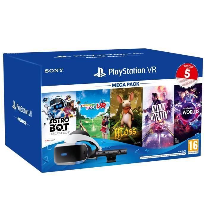 MégaPack PSVR MK5 3 : Casque PSVR V2 + PS Camera V2 + VR Worlds + Moss + Everybody's Golf VR + Blood & Truth + Astro Bot - PlayStati
