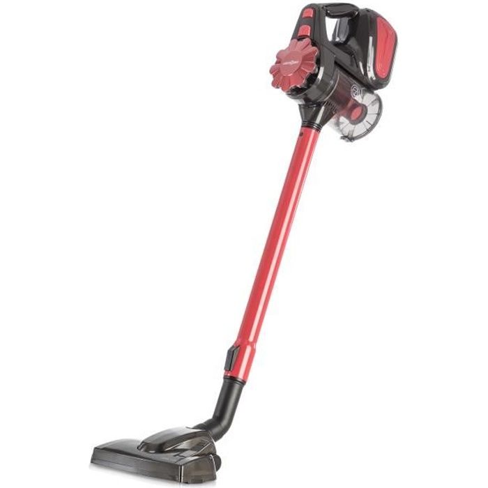 oneConcept CleanTurbo Aspirateur balai et à main sans sac - réservoir 0.6 L - technologie cyclone 600W - rouge