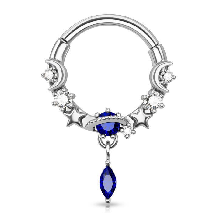 OUFER Piercing Nez Anneaux 16G Planète Piercing Septum Acier Chirurgical 316L Lune Piercing Helix étoile Piercing Oreille Cartilage