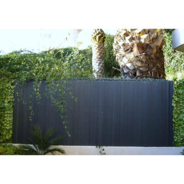 Canisse en PVC double face en rouleau coloris gris anthracite, 1,50m x 3m