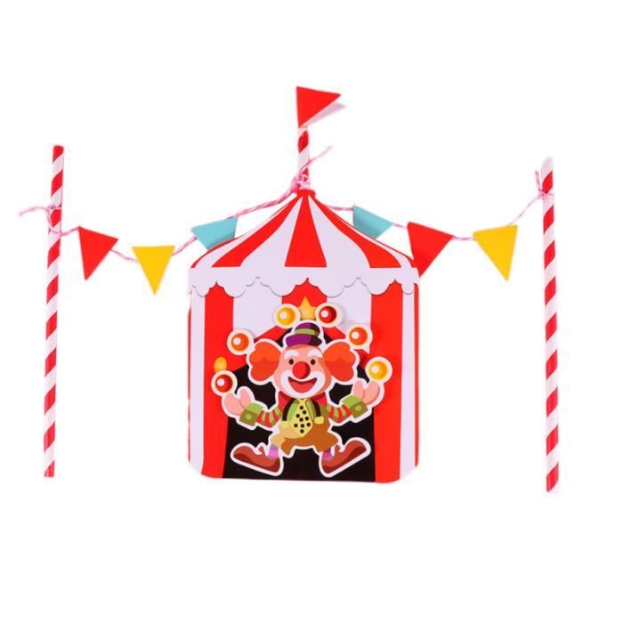 5 ensembles de gâteau thème cirque drôles drapeaux suspendus fournitures de fête pour anniversaire TAPIS D'EVEIL - AIRE D'EVEIL