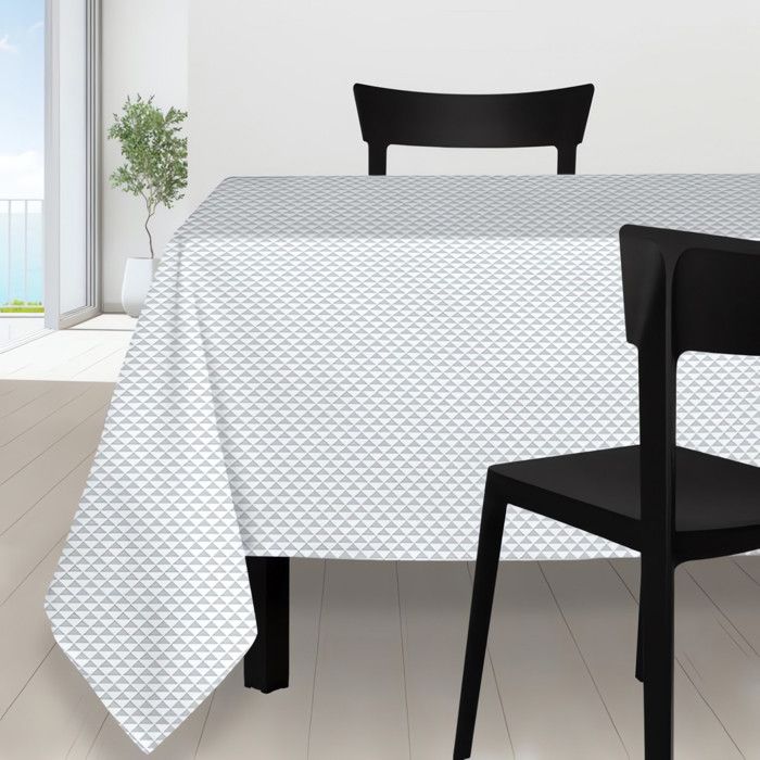 SOLEIL D'OCRE Nappe carrée Palmier - 180x180 cm - Gris