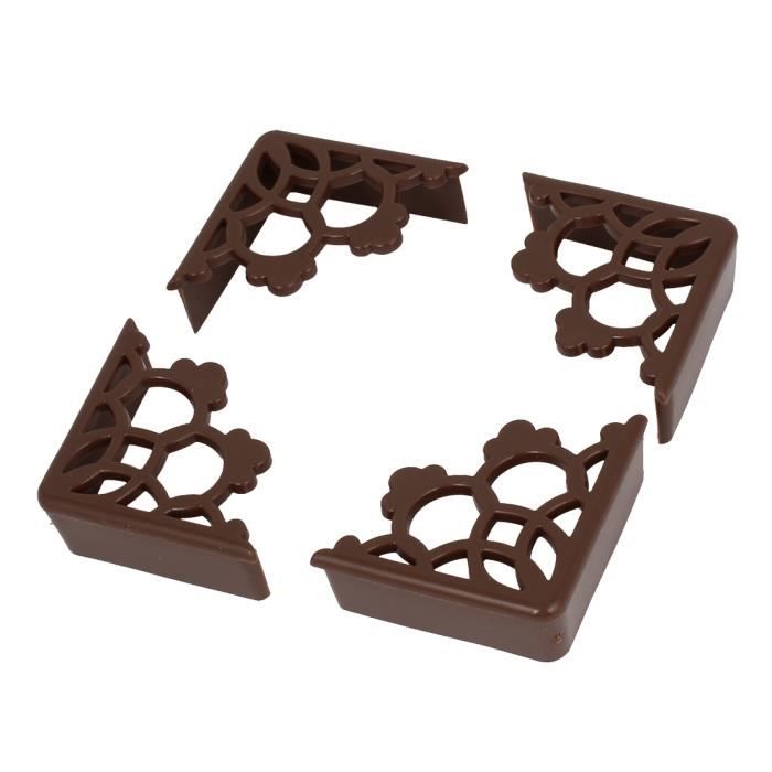 Lot de 4 coins de tables Protections d'angles de sécurité protection d'écran Marron