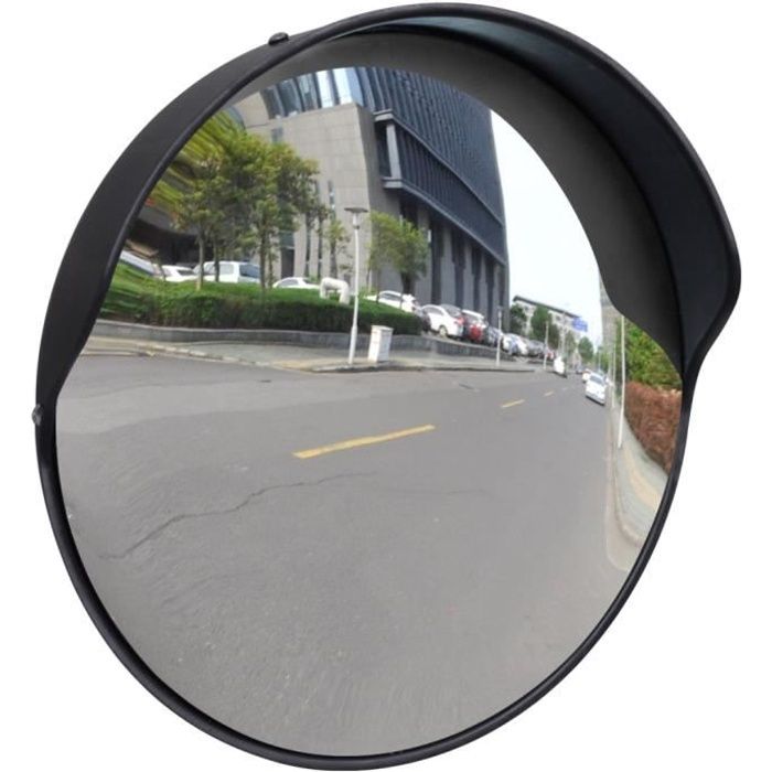 vidaXL Miroir de trafic convexe d'extérieur Plastique PC Noir 30 cm