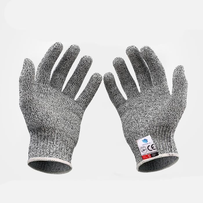 GANT POUR ECRAN TACTILE,GRAY-M--Gants Anti-coupures De Boucher De Cuisine, 1 Paire, Protection Résistante Aux Coupures, Anti-rayures