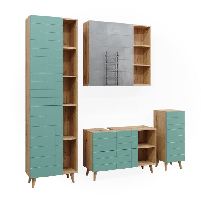 Armoire de salle de bain Fynn Vert 30 x 130.6 cm petite porte Vicco