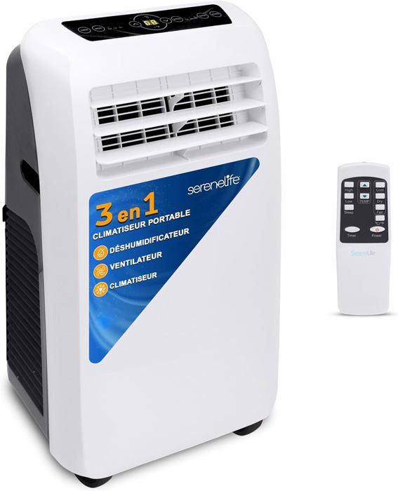 Climatiseur Mobile Silencieux,9000 Btu,Climatiseur Portable 3-En-1 Avec Fonction