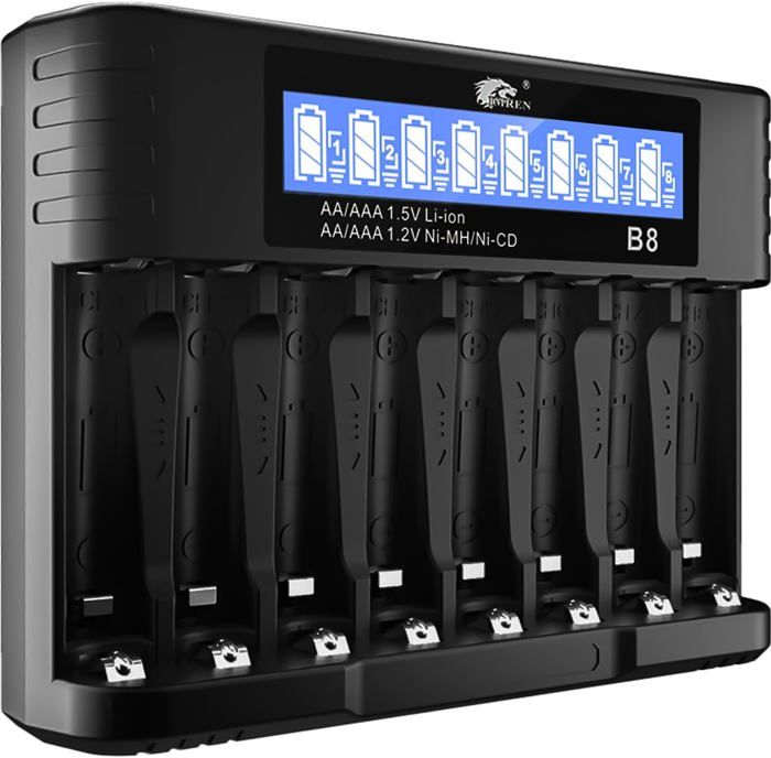 Chargeur De Batterie 14 Emplacements AA AAA 9V – Chargeur Universel Intelligent LED Avec Fonction Décharge Pour NiMH NiCD Li-Ion