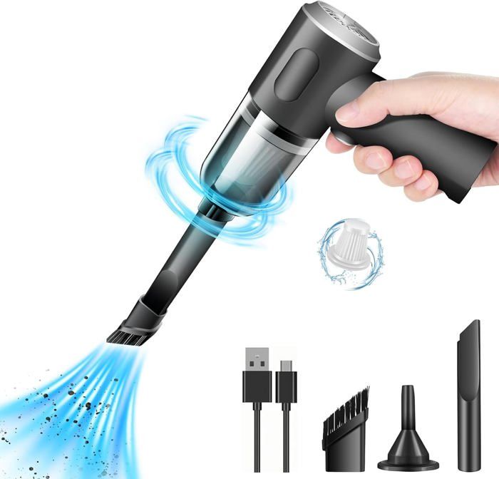 Aspirateur à Main 5000 PA Aspirateur Voiture Puissant sans Fil 120W Mini Aspirateur sans Fil Portable et Rechargeable